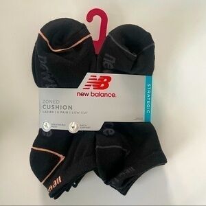 New Balance women’s low cut socks black gray 6 pack size 4-10